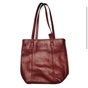 COACH— vintage red leather 9077 shopper tote